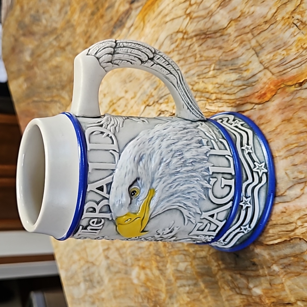 The BALD EAGLE 3D Ceramic Beer Stein Mug Cup